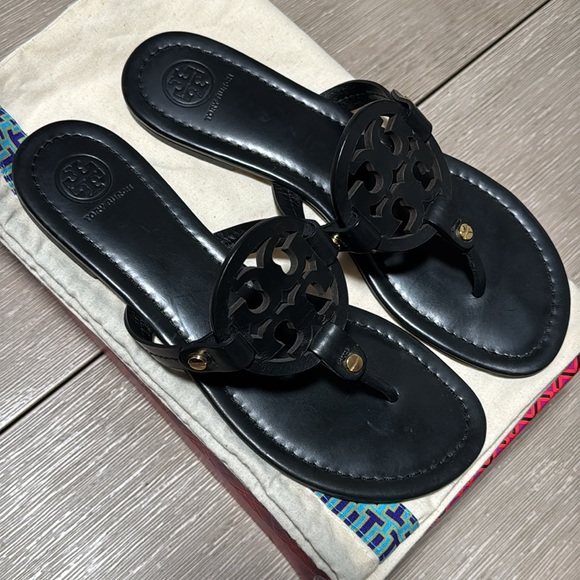 Flip Flop Sandals Black Calfskin